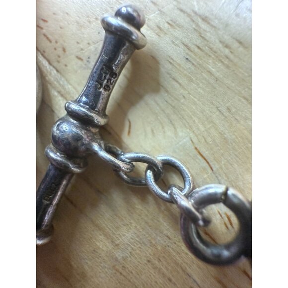 Braided Leather Bracelet With Sterling Silver Toggle Clasp & Crystal Charm - Picture 7 of 9